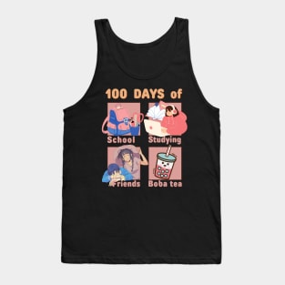 100 days of School, Studying, Friends, Bubble Tea Tank Top